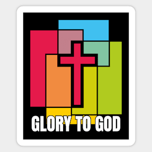 Glory to God, Jesus Christ Cross, Christian GIfts Store Magnet